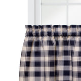 Ellis Curtain Country Check Tailored With 1.5" Rod Pocket Window Tiers Navy