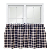 Ellis Curtain Country Check Tailored With 1.5" Rod Pocket Window Tiers Navy