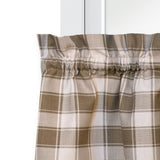 Ellis Curtain Country Check Tailored With 1.5" Rod Pocket Window Tiers Camel