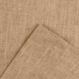 Ellis Lisa Solid Color Poly Cotton 1.5" Rod Pocket Duck Fabric Stylish Tailored Swag 56"x36" Tan