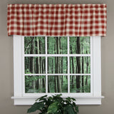 Ellis Curtain 50% Polyester 50% Cotton Country Check Tailored With 1.5" Rod Pocket Window Valance 58" x 15" Brick
