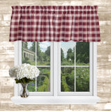 Ellis Curtain 50% Polyester 50% Cotton Country Check Tailored With 1.5" Rod Pocket Window Valance 58" x 15" Brick