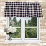 Ellis Curtain 50% Polyester 50% Cotton Country Check Tailored With 1.5" Rod Pocket Window Valance 58" x 15" Navy