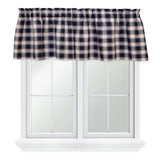 Ellis Curtain 50% Polyester 50% Cotton Country Check Tailored With 1.5" Rod Pocket Window Valance 58" x 15" Navy