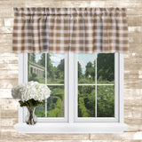 Ellis Curtain 50% Polyester 50% Cotton Country Check Tailored With 1.5" Rod Pocket Window Valance 58" x 15" Camel