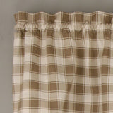 Ellis Curtain 50% Polyester 50% Cotton Country Check Tailored With 1.5" Rod Pocket Window Valance 58" x 15" Camel