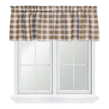 Ellis Curtain 50% Polyester 50% Cotton Country Check Tailored With 1.5" Rod Pocket Window Valance 58" x 15" Camel
