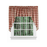 Ellis Curtain 50% Polyester 50% Cotton Country Check With 1.5" Rod Pocket Tailored Window Swag 56" x 36" Brick