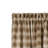 Ellis Curtain 50% Polyester 50% Cotton Country Check With 1.5" Rod Pocket Tailored Window Swag 56" x 36" Camel