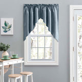 Ellis Lisa Solid Color Poly Cotton Duck Fabric Tailored Swag 56"x36" Dusty Blue