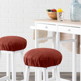 Ellis Curtain 50% Cotton 50% Polyester Lisa Solid Elastic For Barstool Cover 13" x 13" Red