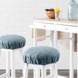 Ellis Curtain 50% Cotton 50% Polyester Lisa Solid Elastic For Barstool Cover 13" x 13" Dusty Blue