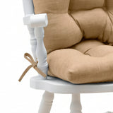 Ellis Curtain 50% Cotton 50% Polyester Lisa Solid 2 Piece Rocker Set with Ties 18" x 24" Tan
