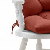 Ellis Curtain 50% Cotton 50% Polyester Lisa Solid 2 Piece Rocker Set with Ties 18" x 24" Red