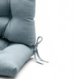 Ellis Curtain 50% Cotton 50% Polyester Lisa Solid 2 Piece Rocker Set with Ties 18" x 24" Dusty Blue