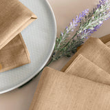 Ellis Curtain 50% Cotton 50% Polyester Lisa Solid Square Fabric Napkin 4 pack 18" x 18" Tan