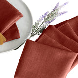 Ellis Curtain 50% Cotton 50% Polyester Lisa Solid Square Fabric Napkin 4 pack 18" x 18" Red