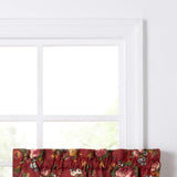 Ellis Bella Rose Elegant Medium Scale Printed Floral Pattern 1.5" Rod Pocket Tier for Windows Red