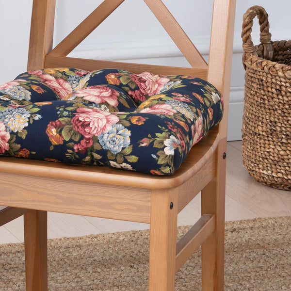 Ellis Bella Rose Unique Medium Scale Printed Floral Pattern Non-Skid Chair Pad