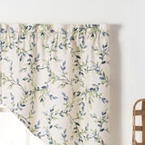 Ellis Curtain Vintage Stylish Scale Printed Vine Pattern 1.5" Rod Pocket Tailored Swag 56"x36" Azure