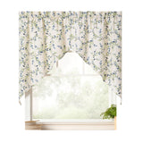 Ellis Curtain Vintage Stylish Scale Printed Vine Pattern 1.5" Rod Pocket Tailored Swag 56"x36" Azure