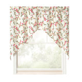 Ellis Vintage Stylish Medium Scale Printed Vine Pattern 1.5" Rod Pocket Tailored Swag for Windows 56"x36" Pecan