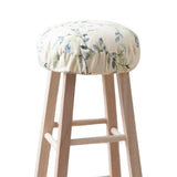 Ellis Vintage Stylish Medium Scale Printed Vine Pattern Elastic Bottom Edge Barstool Cover 13"x13" Azure