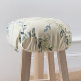 Ellis Vintage Stylish Medium Scale Printed Vine Pattern Elastic Bottom Edge Barstool Cover 13"x13" Azure