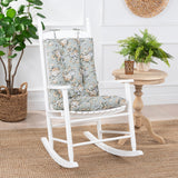 Ellis Bella Rose Stylish Medium Scale Printed Floral Pattern Ties to Secure Rocker Set 18"x24" Mist