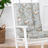 Ellis Bella Rose Stylish Medium Scale Printed Floral Pattern Ties to Secure Rocker Set 18"x24" Mist