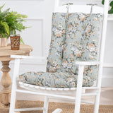Ellis Bella Rose Stylish Medium Scale Printed Floral Pattern Ties to Secure Rocker Set 18"x24" Mist