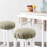 Ellis Curtain 50% Cotton 50% Polyester Lisa Solid Elastic For Barstool Cover 13" x 13" Mist