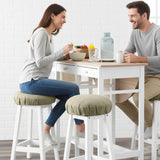 Ellis Curtain 50% Cotton 50% Polyester Lisa Solid Elastic For Barstool Cover 13" x 13" Mist