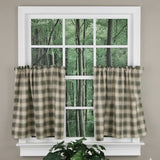 Ellis Curtain Country Check Tailored With 1.5" Rod Pocket Window Tiers Mist