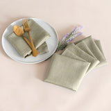 Ellis Curtain 50% Cotton 50% Polyester Lisa Solid Square Fabric Napkin 4 pack 18" x 18" Mist