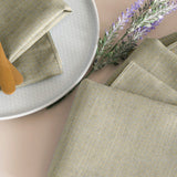 Ellis Curtain 50% Cotton 50% Polyester Lisa Solid Square Fabric Napkin 4 pack 18" x 18" Mist