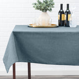 Ellis Curtain 50% Cotton 50% Polyester Lisa Solid Rectangle Tablecloth 60" x 84" Dusty Blue