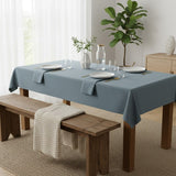 Ellis Curtain 50% Cotton 50% Polyester Lisa Solid Rectangle Tablecloth 60" x 84" Dusty Blue