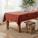 Ellis Curtain 50% Cotton 50% Polyester Lisa Solid Rectangle Tablecloth 60" x 84" Red