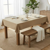 Ellis Curtain 50% Cotton 50% Polyester Lisa Solid Rectangle Tablecloth 60" x 84" Tan
