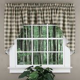 Ellis Curtain 50% Polyester 50% Cotton Country Check With 1.5" Rod Pocket Tailored Window Swag 56" x 36" Mist