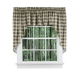 Ellis Curtain 50% Polyester 50% Cotton Country Check With 1.5" Rod Pocket Tailored Window Swag 56" x 36" Mist