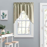 Ellis Lisa Solid Color Poly Cotton Duck Fabric 1.5" Rod Pocket for Simple Window Tailored Swag 56"x36" Mist