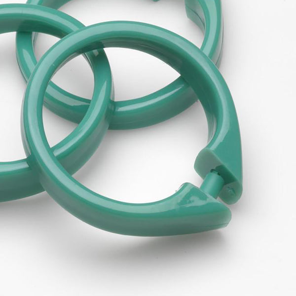 Carnation Home Fashions "Snap" Plastic Shower Curtain Hooks - Jade 3x3