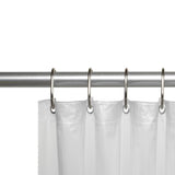 Carnation Home Fashions 3 Gauge Vinyl Shower Curtain Liner with Weighted Magnets and Metal Grommets - Frosty Clear 72x72"