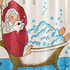 Carnation Home Fashions Holiday Christmas Santa Vinyl Shower Curtain with 12 Hooks 72x72  Multicolor