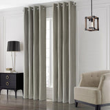 Commonwealth Edison Grommet Dressing Window Curtain Panel - Light Grey