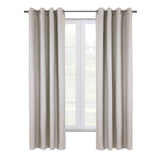 Thermaplus Shadow Window Treatment Blackout Grommet Curtain Panel 52" x 108" for Bedroom Livingroom Off-white