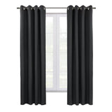 Commonwealth Shadow Grommet Dressing Window Curtain Panel - Black