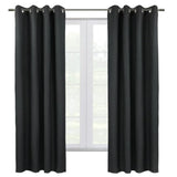 Commonwealth Shadow Grommet Dressing Window Curtain Panel - Black